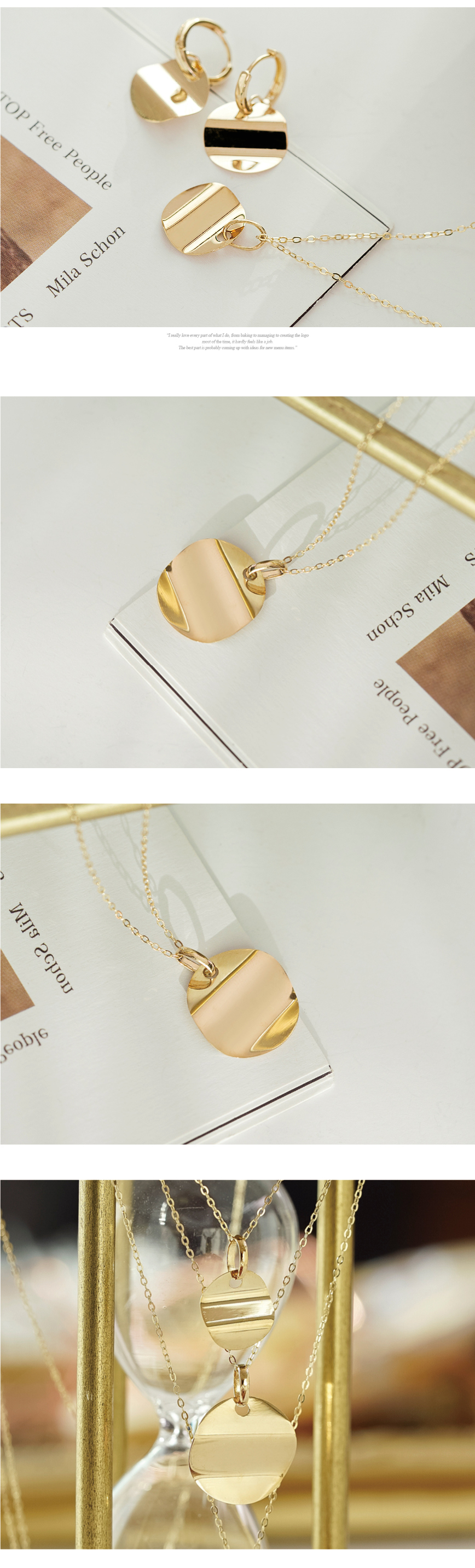 제이로사 14k 웨이브 코인 펜던트 (S사이즈)- 이랜드몰